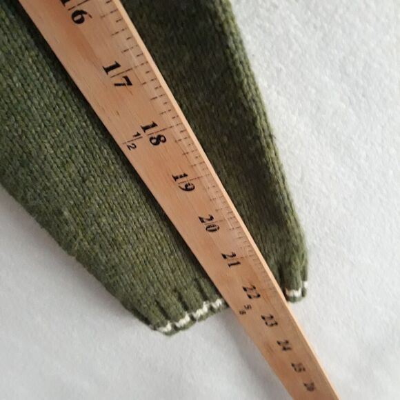 Croft & Barrow Cardigan Sweater Women's PM Sage Green  Snowflake Winter Zipper - Picture 10 of 13